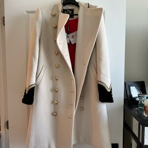 Elegant Cream and Black Women's Coat